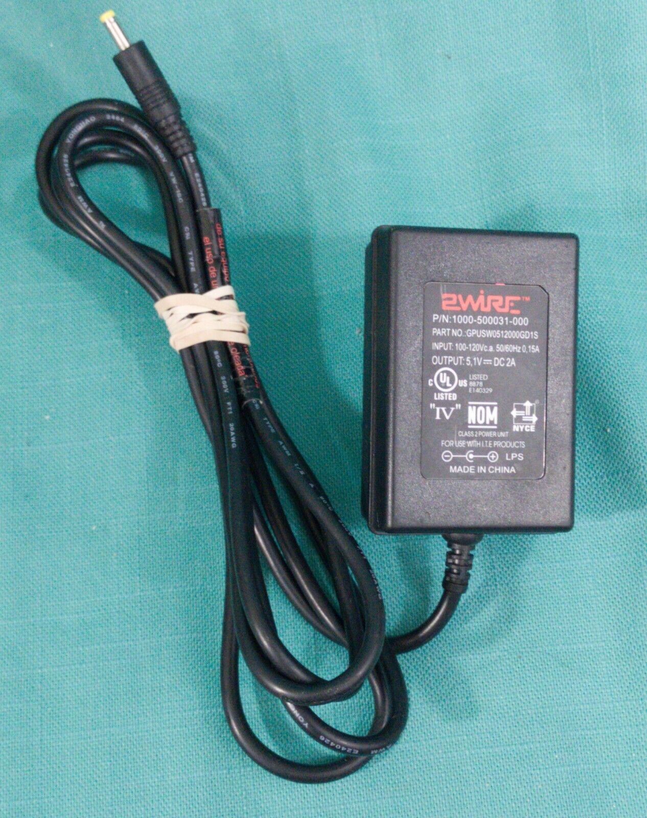 *Brand NEW*5.1V 2A AC/DC Adapter 2-Wire 1000-500031-000 Part No. GPUSW0512000GD1S Power Supply